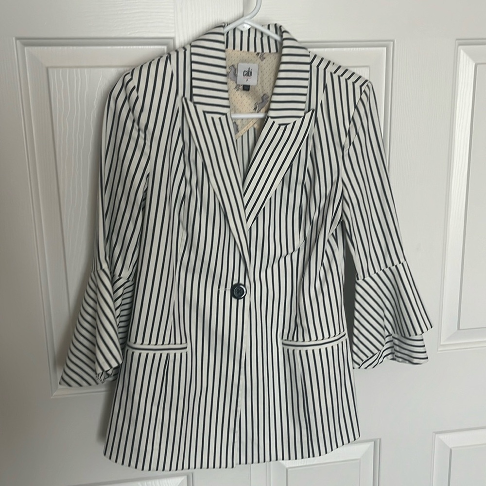 Cabi striped long sleeve top jacket size 2